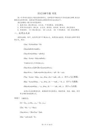 因式分解培优题(超全面、详细分类)