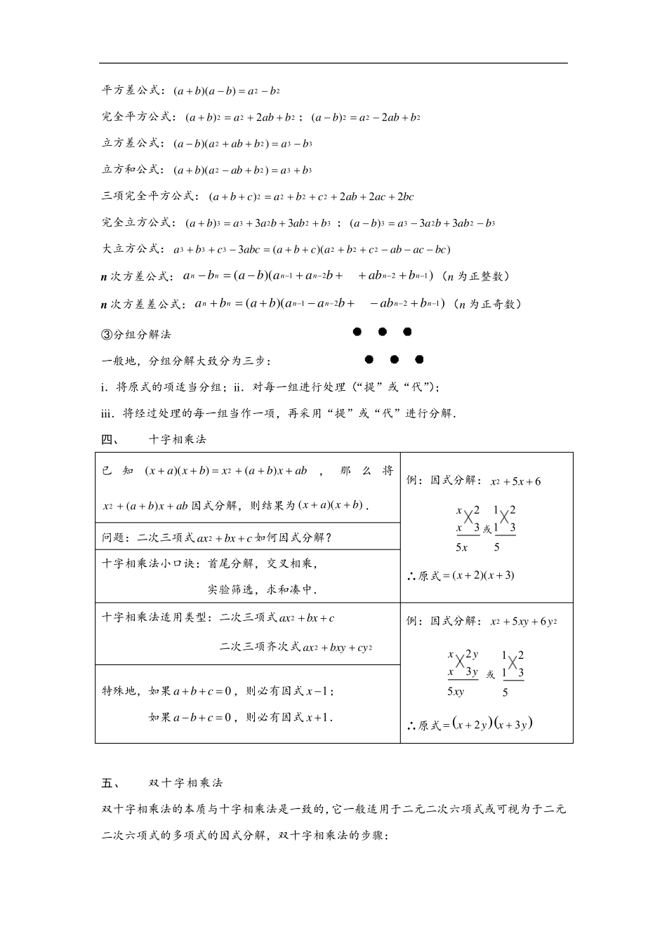 因式分解培优题型归纳总结完美_第2页