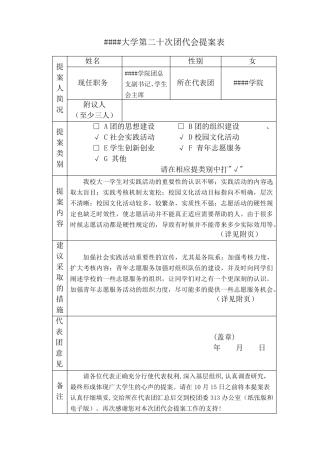 团代会提案汇总