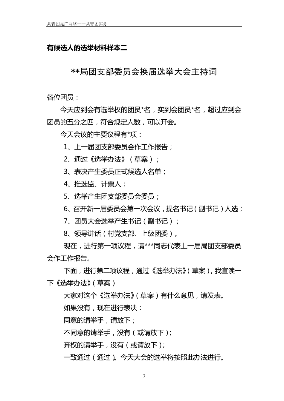 团员大会选举规范(样本)_第3页