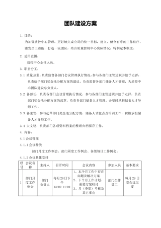 团队建设方案