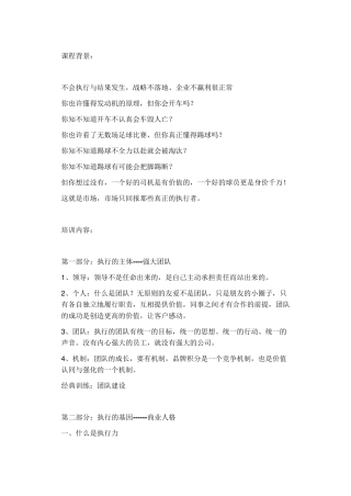 团队执行力提升的几个方法和措施