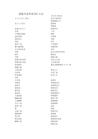 园林专业英语词汇大全