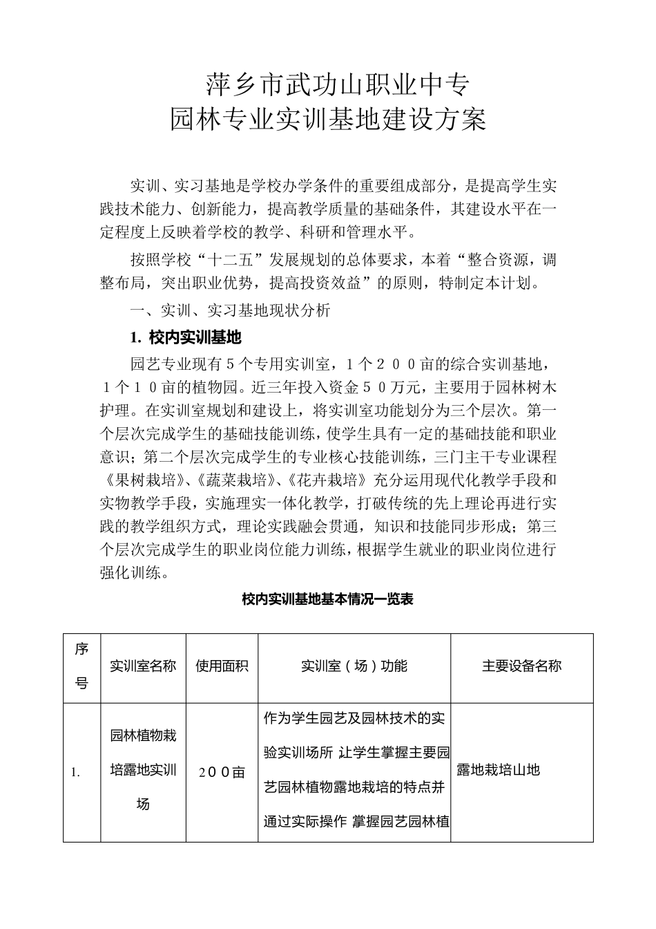 园林实训方案_第1页
