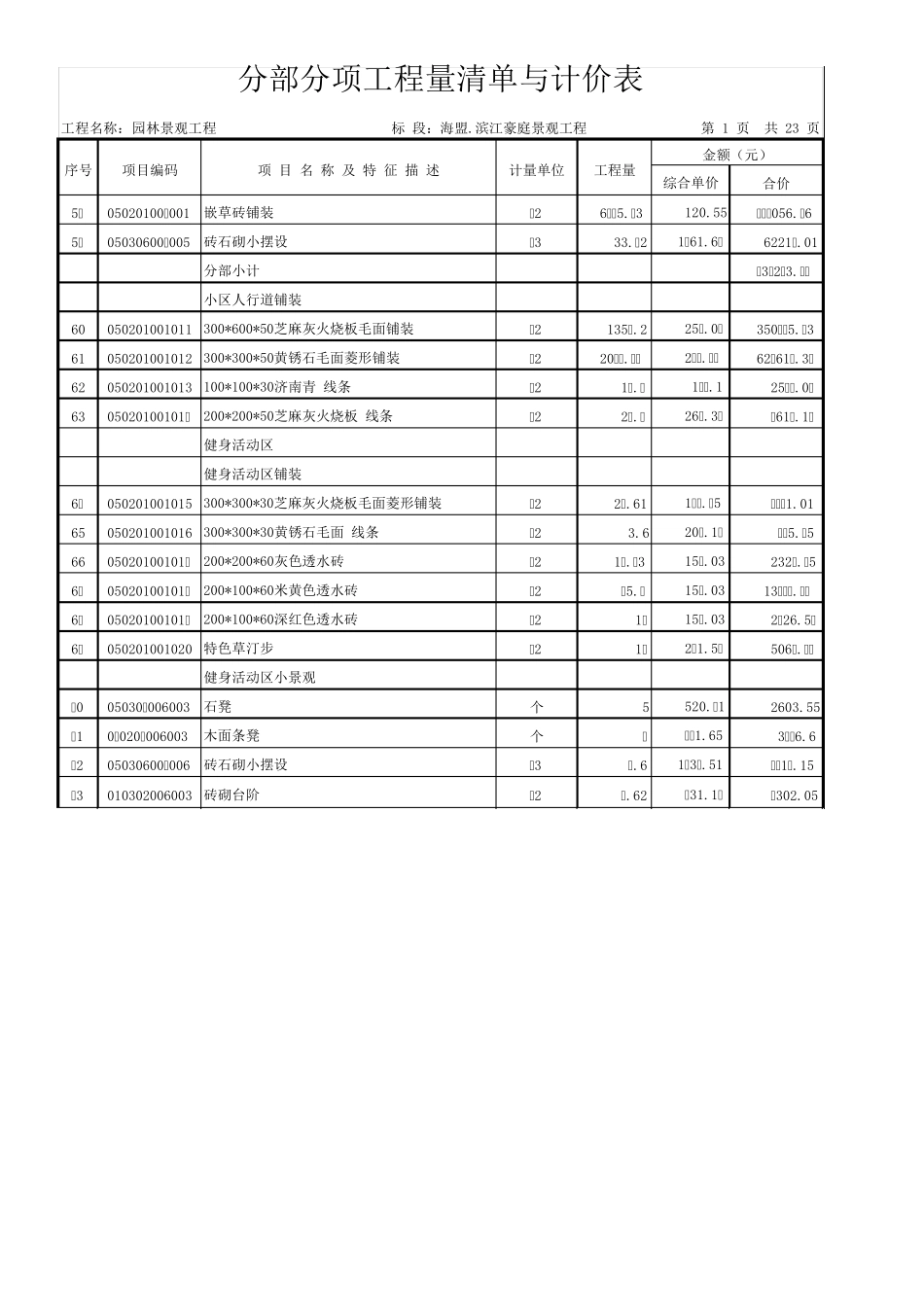园林景观工程预算_第3页