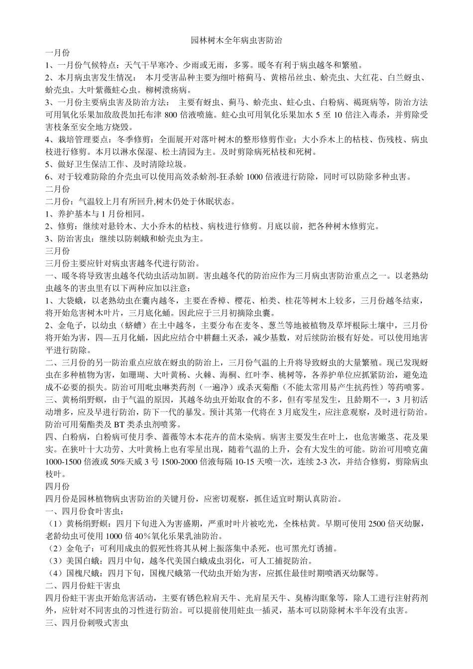 园林树木全年病虫害防治_第1页