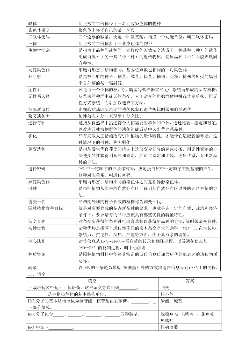 园林植物遗传育种复习思考题_第2页