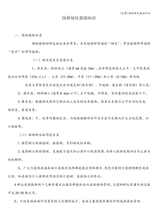 园林绿化基础知识
