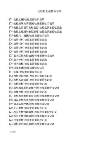 园林绿化工程检验批质量验收记录