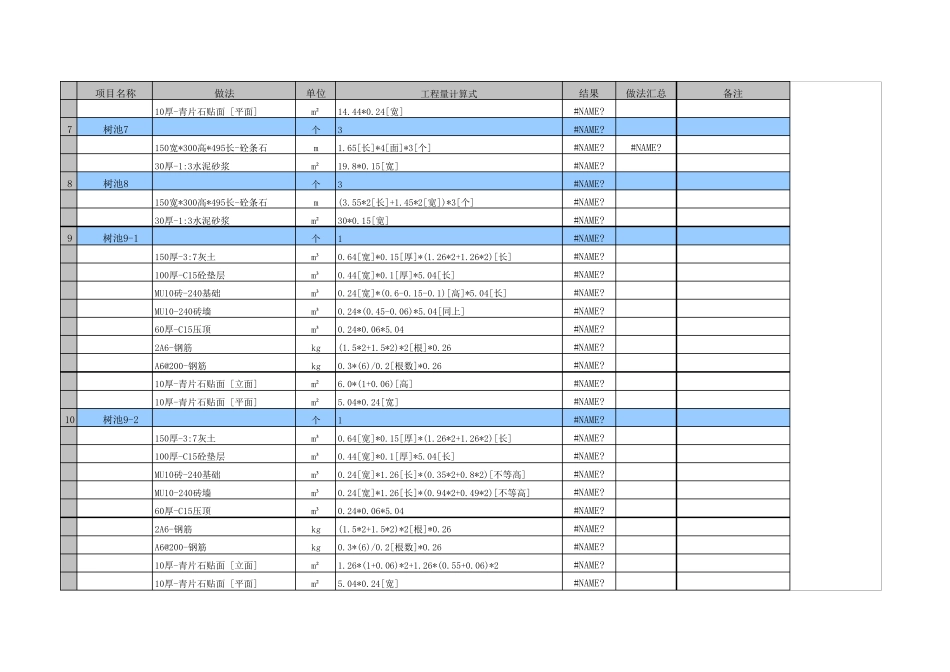 园林绿化工程量计算表_第3页
