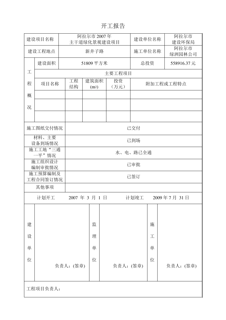 园林绿化开工前资料_第1页