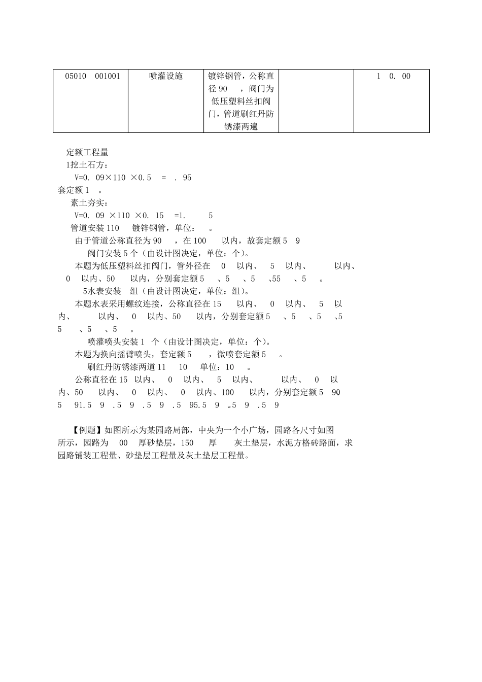 园林绿化造价计算题_第2页