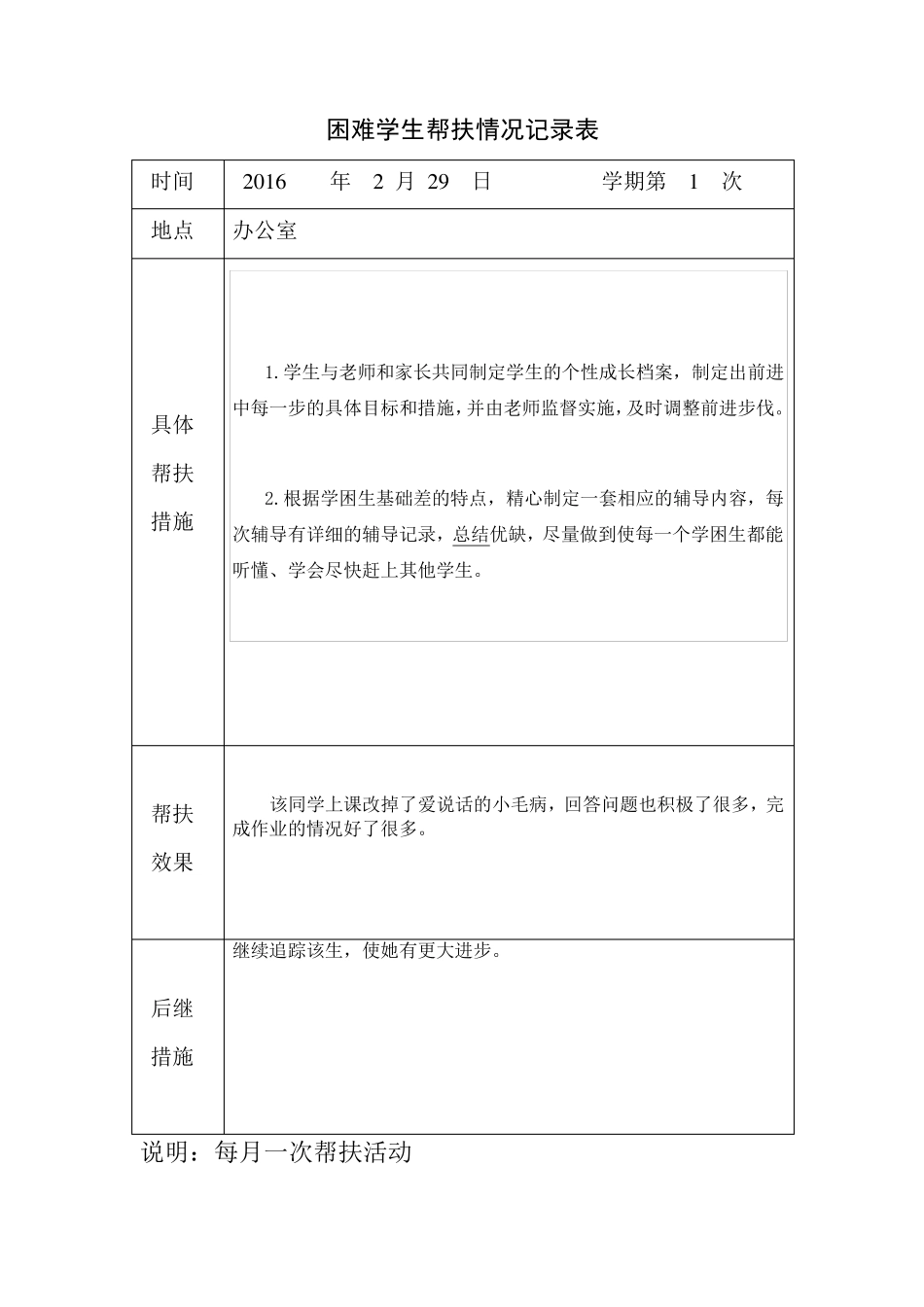 困难学生帮扶工作记录表_第3页