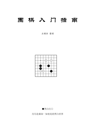 围棋入门指南