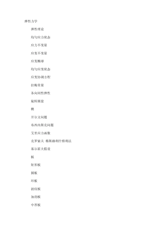 固体力学专业英语词汇表