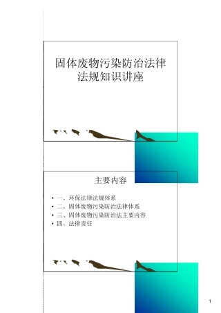 固体废物污染防治法律固体废物污染防治法律