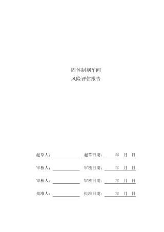 固体车间风险评估报告