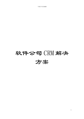 软件公司CRM解决方案模板