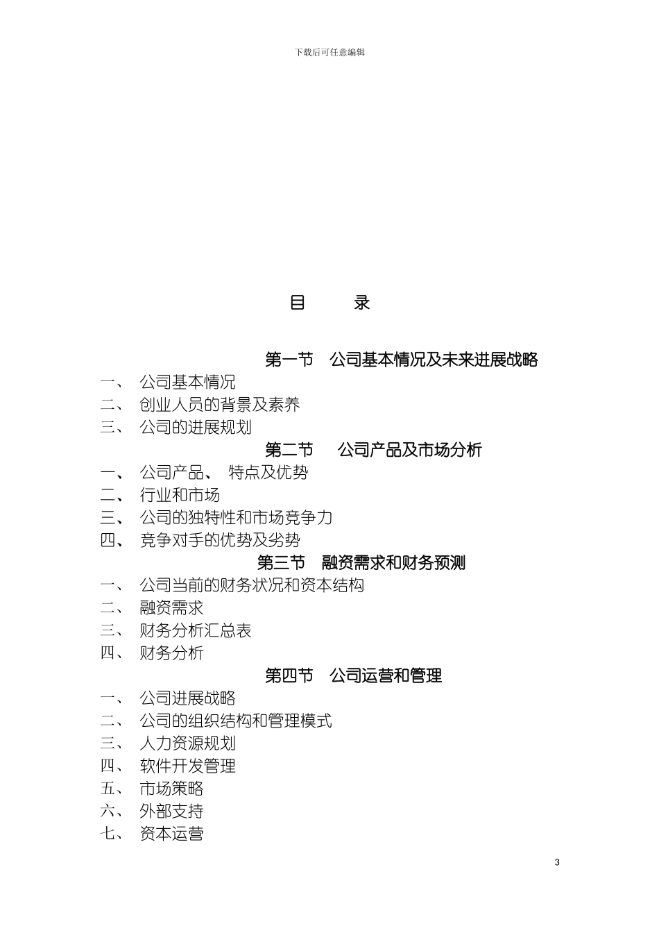 软件公司商业计划书模板_第3页