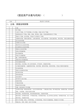 固定资产国标分类
