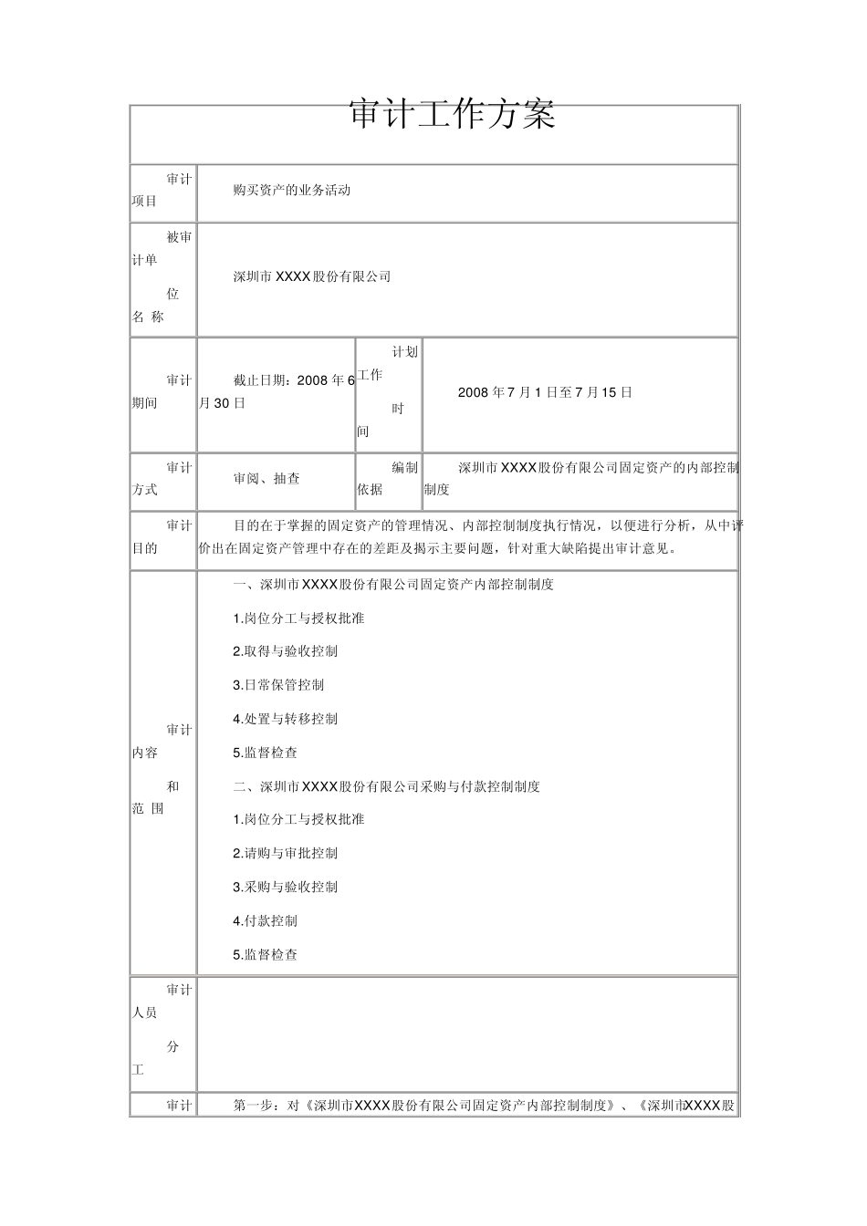 固定资产审计底稿(含报告)_第1页