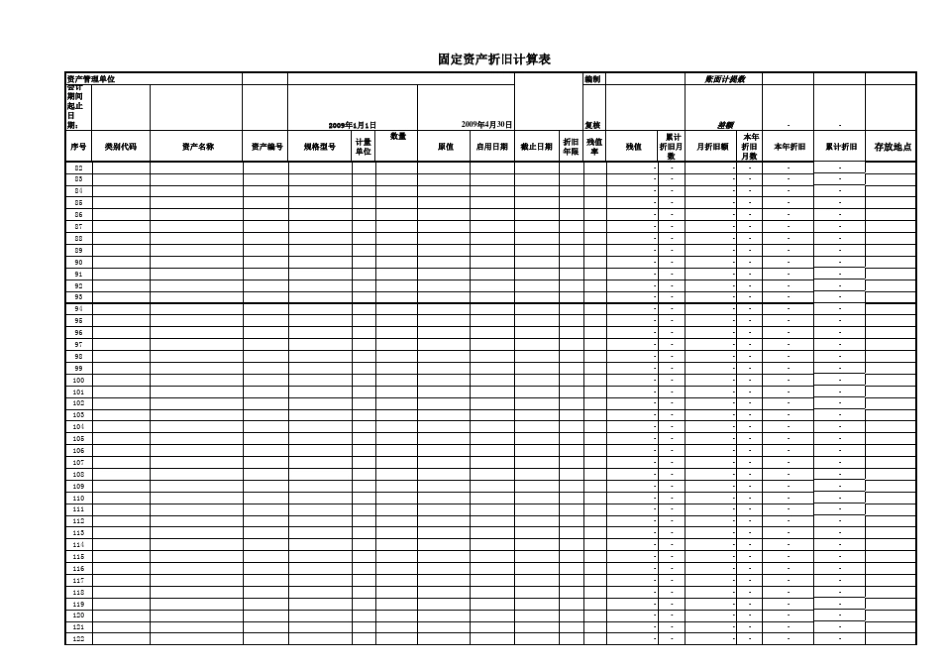 固定资产折旧计算表_第3页