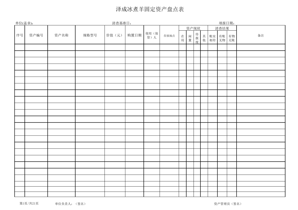 固定资产盘点表全_第1页