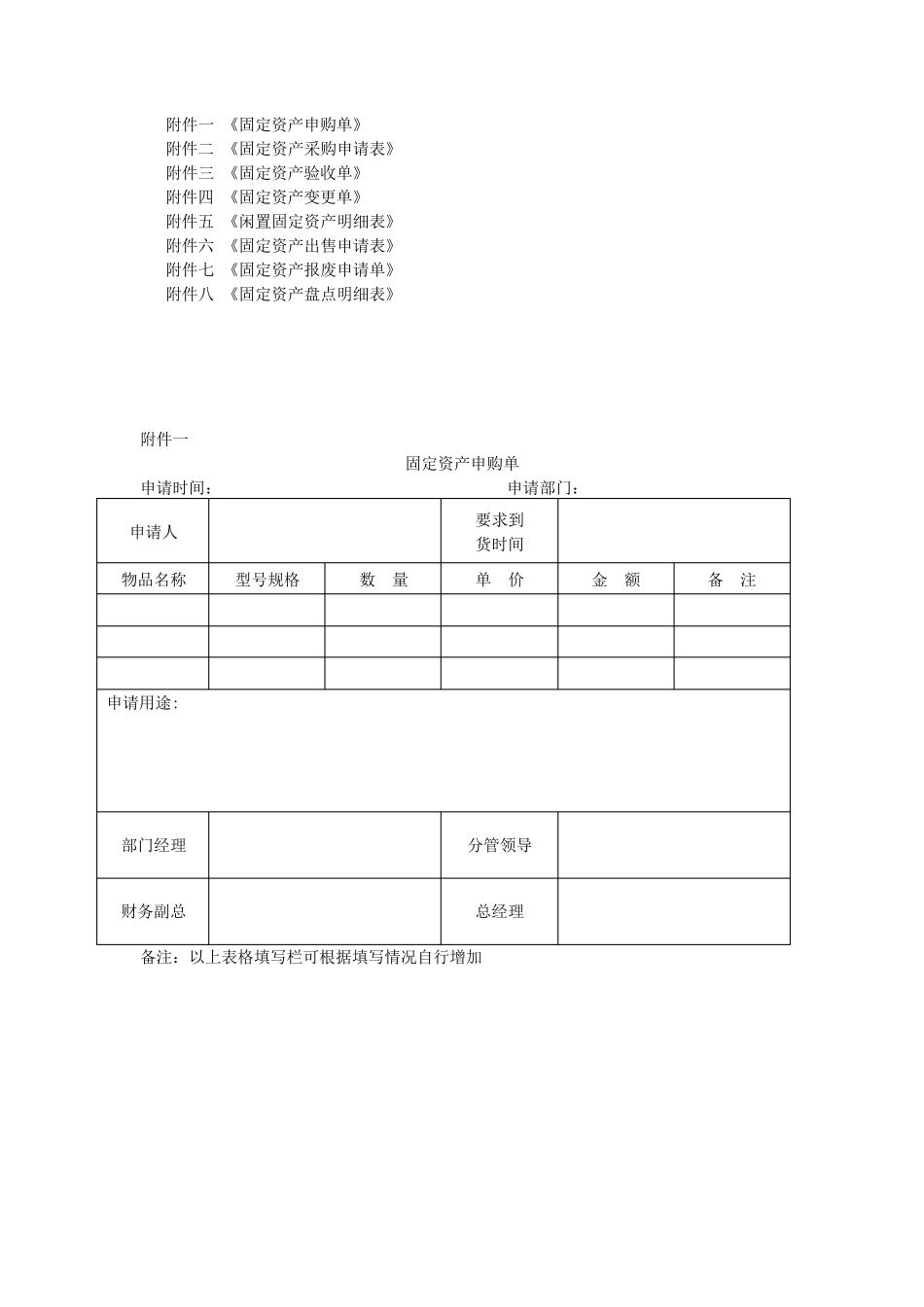 固定资产表格_第1页