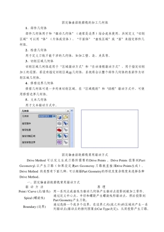 固定轴曲面轮廓铣的加工几何体及驱动方式