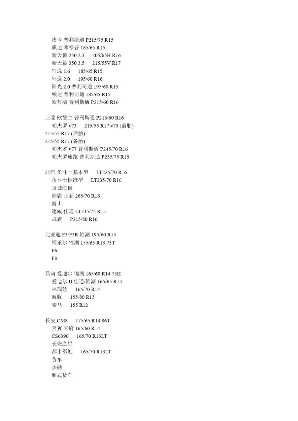 国产汽车轮胎配套规格_第2页