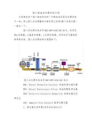 国六后处理系统国六柴油后处理系统介绍