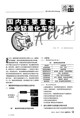 国内主要重卡企业轻量化车型大比拼