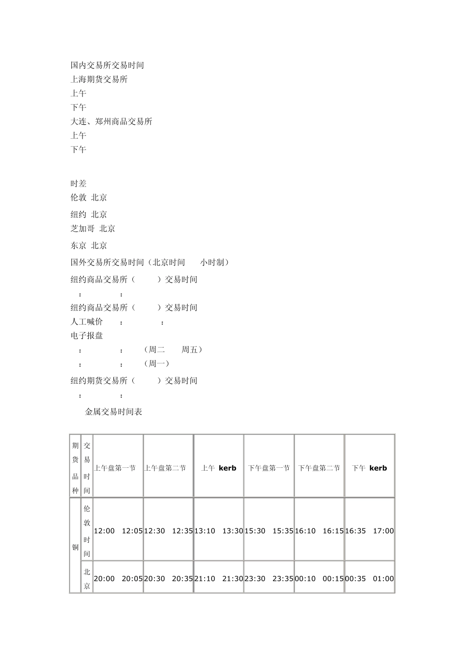 国内外交易所交易时间_第1页