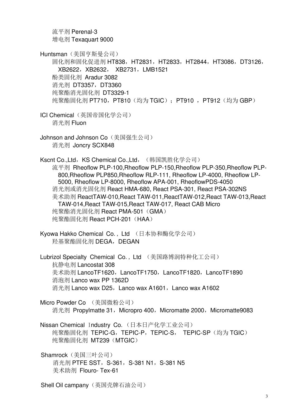 国内外粉末涂料助剂厂家_第3页