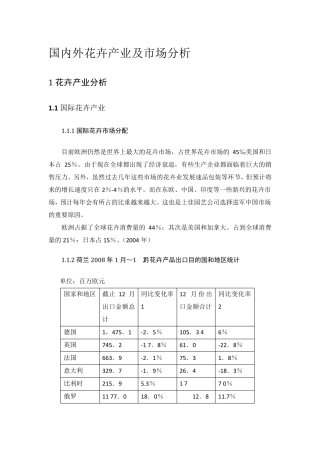 国内外花卉产业及市场分析