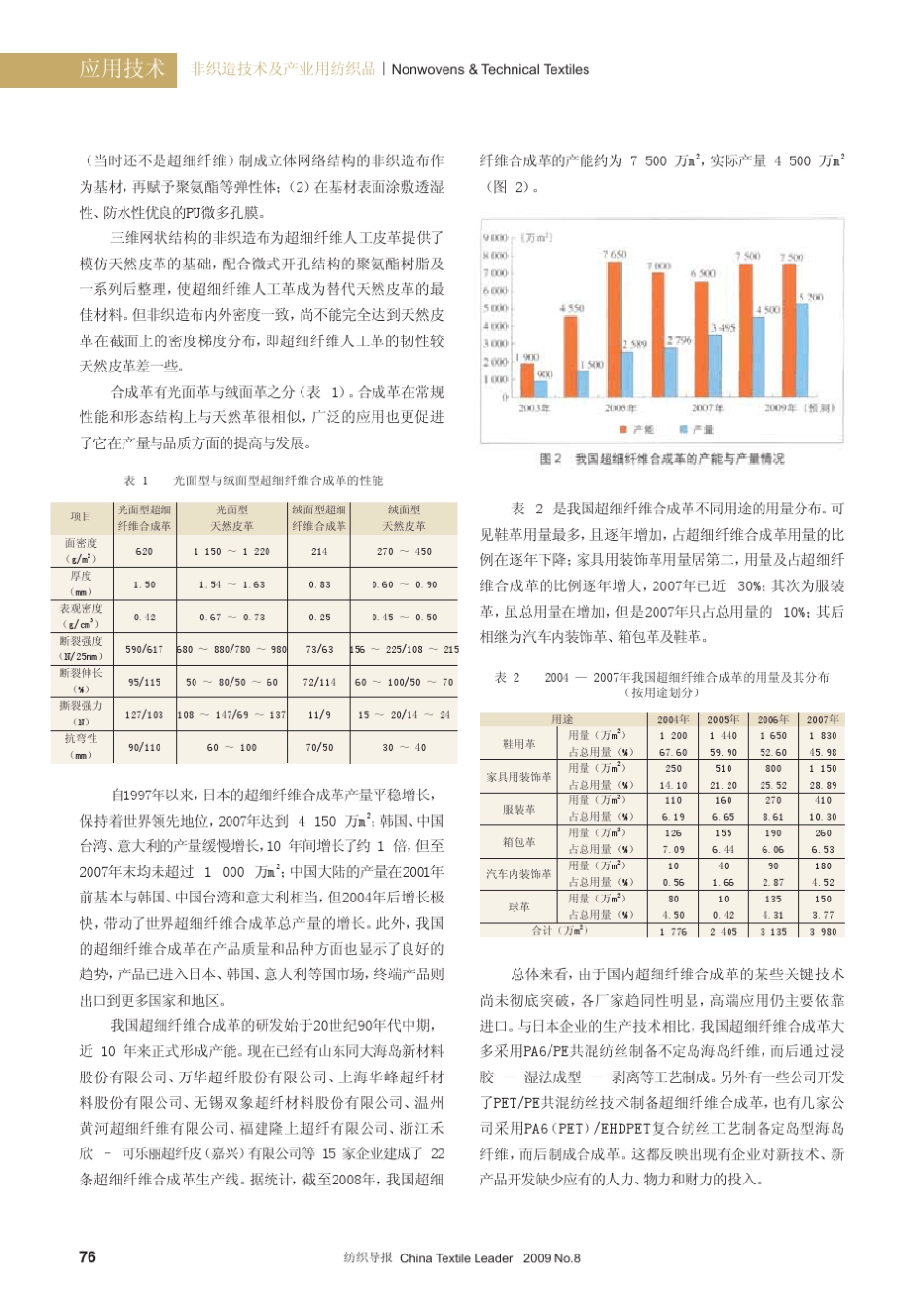 国内外超细纤维合成革的发展现状及展望_第2页