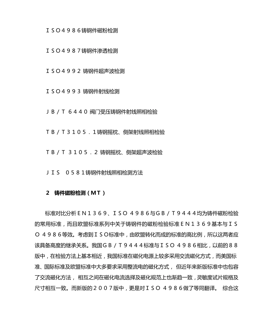 国内外铸件无损检验标准对比分析_第3页