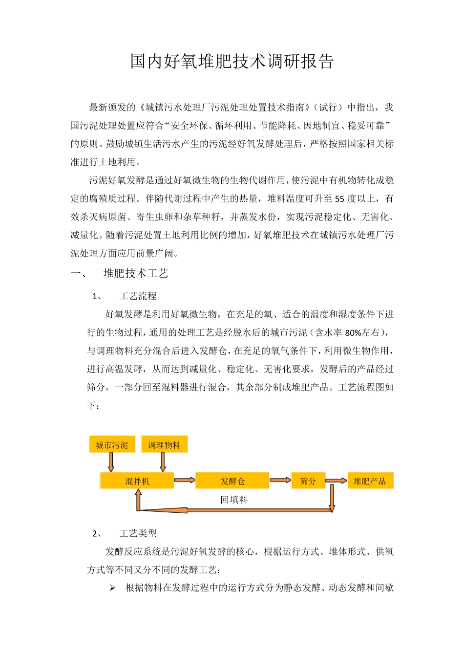 国内好氧堆肥技术调研报告_第1页