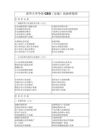 国内最新最全高管培训课程及方案2016