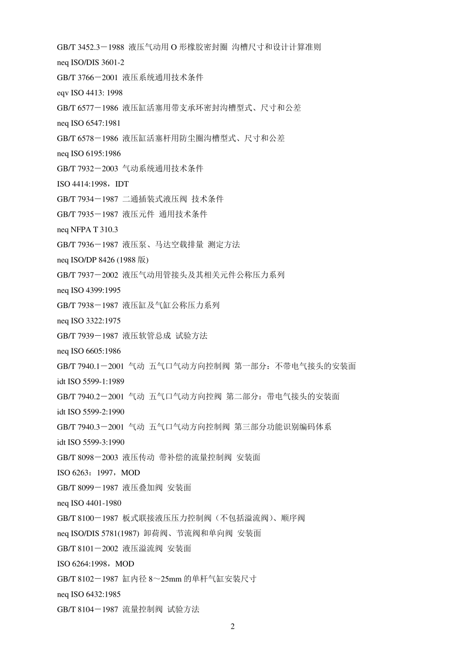 国内液压与气动标准大全_第2页