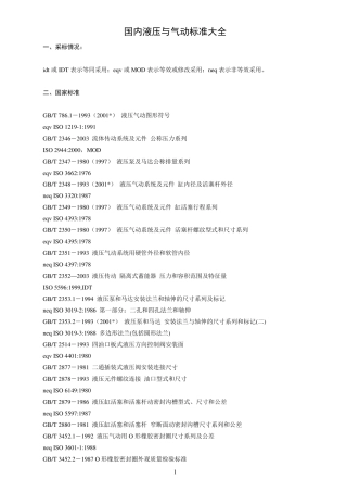 国内液压与气动标准大全