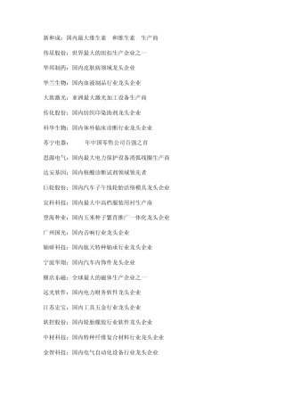国内知名龙头企业