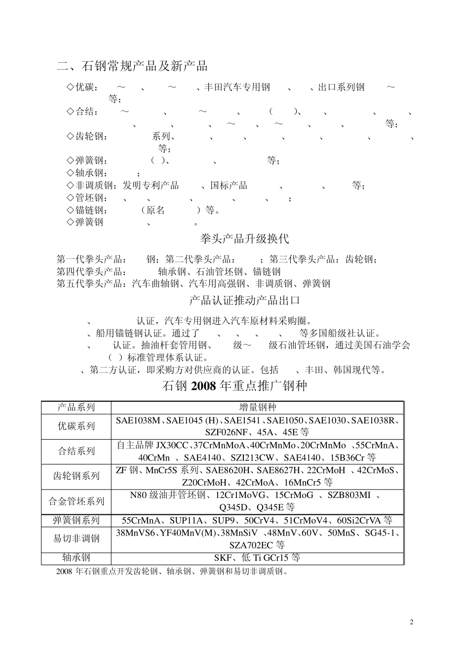 国内转炉优钢部分生产企业品种概况08_第2页
