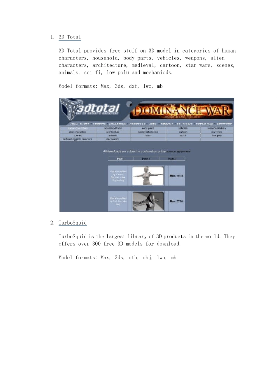 国外60个免费的3D模型网站_第1页