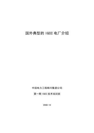 国外典型的IGCC电厂介绍