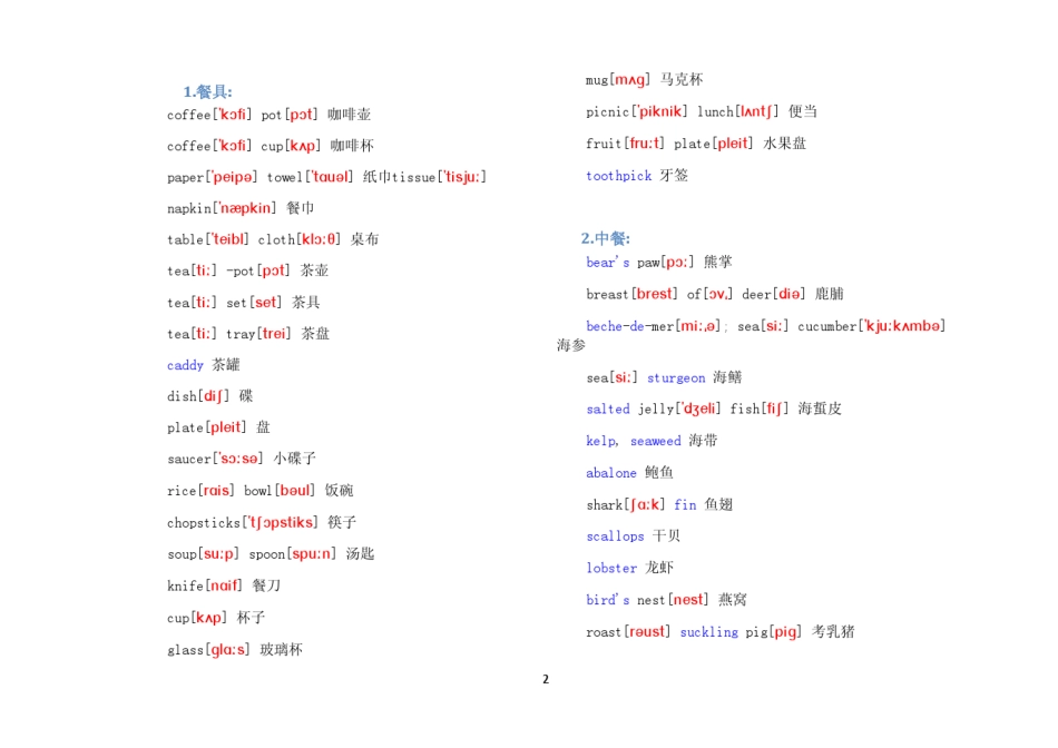 国外生活用品英文词汇(音标)_第2页