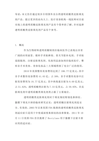 国外透明质酸类产品简介