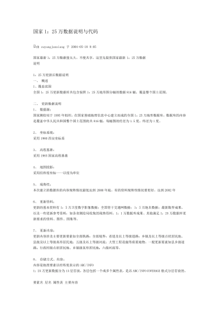 国家1：25万基础地理信息数据说明与代码