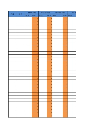 国家体质健康标准评分表自动评分表