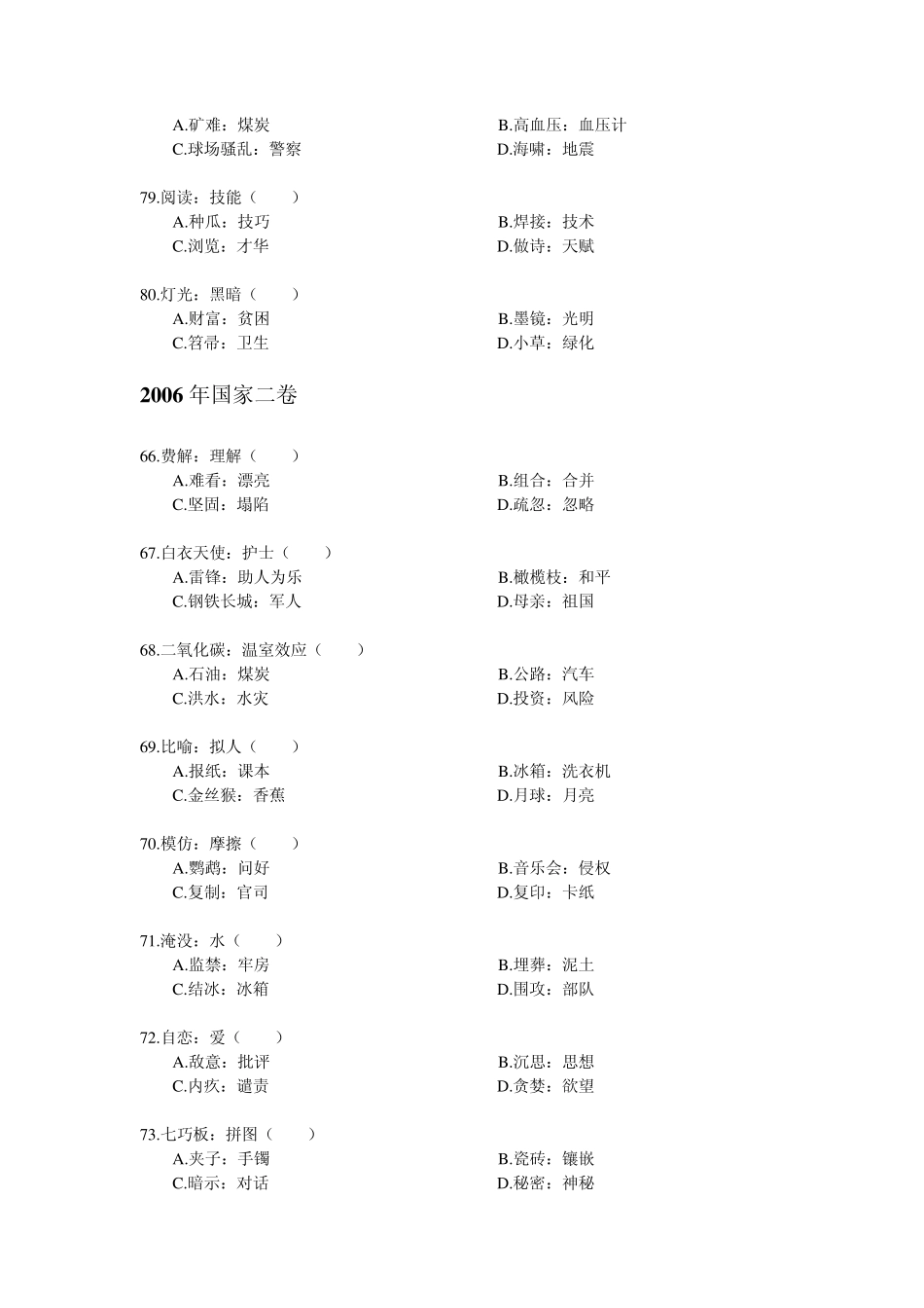 国家公务员考试类比推理集锦_第2页
